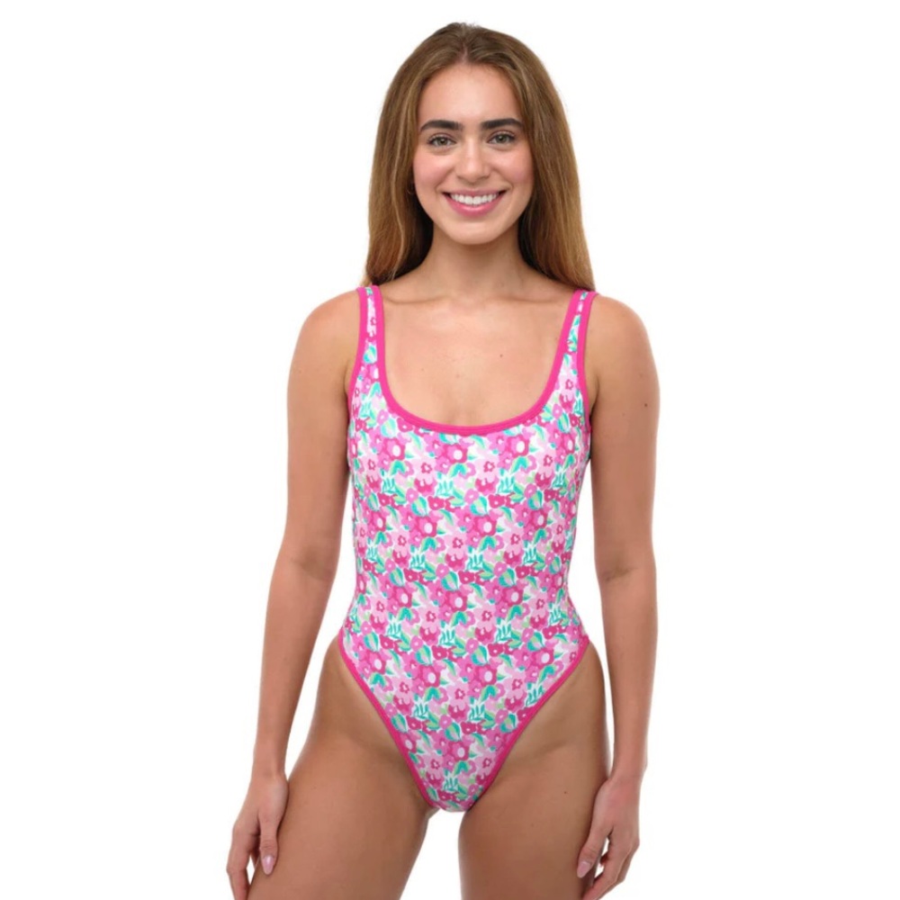 93 Play Street PIPER Raspberry Jam 80s Cut High Leg One Piece New without Tags